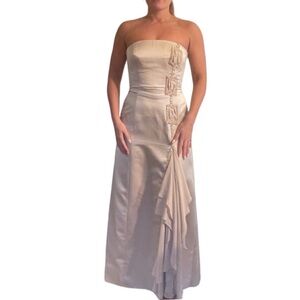 Jovani Strapless Dress Nude